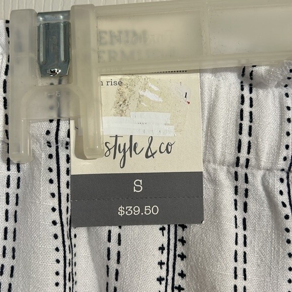 STYLE & CO Size Small Denim Bermuda High Rise Paperbag Waist Pull On Shorts NWT - Picture 6 of 12